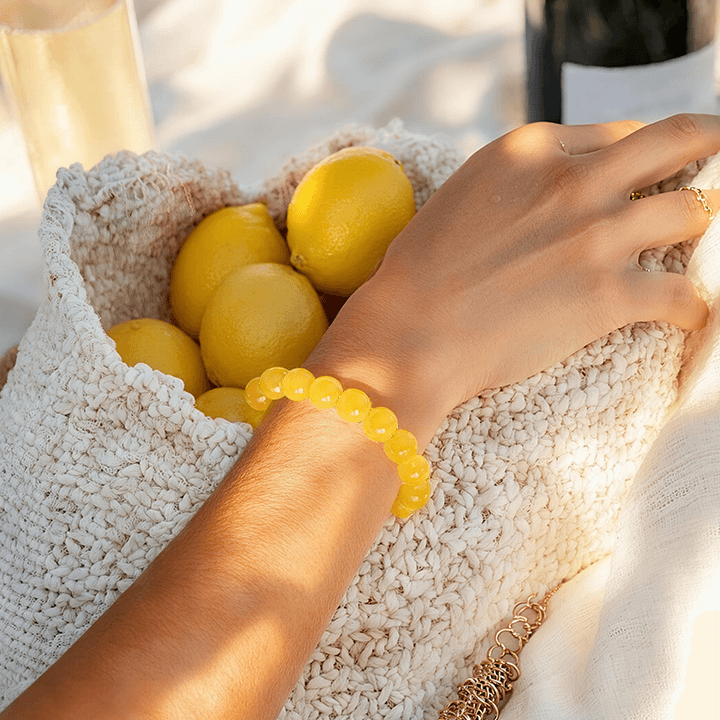 Manjushri Radiant Wisdom&amp;Academic Grow Yellow Agate Gelang