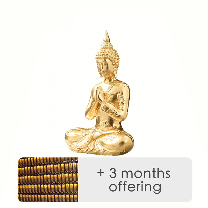 Patung Buddha &amp; Persembahan -- Kuil Luohan