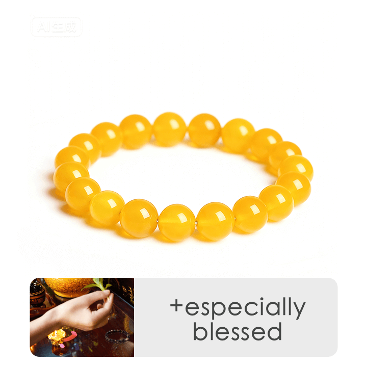 Manjushri Radiant Wisdom&amp;Academic Grow Yellow Agate Gelang